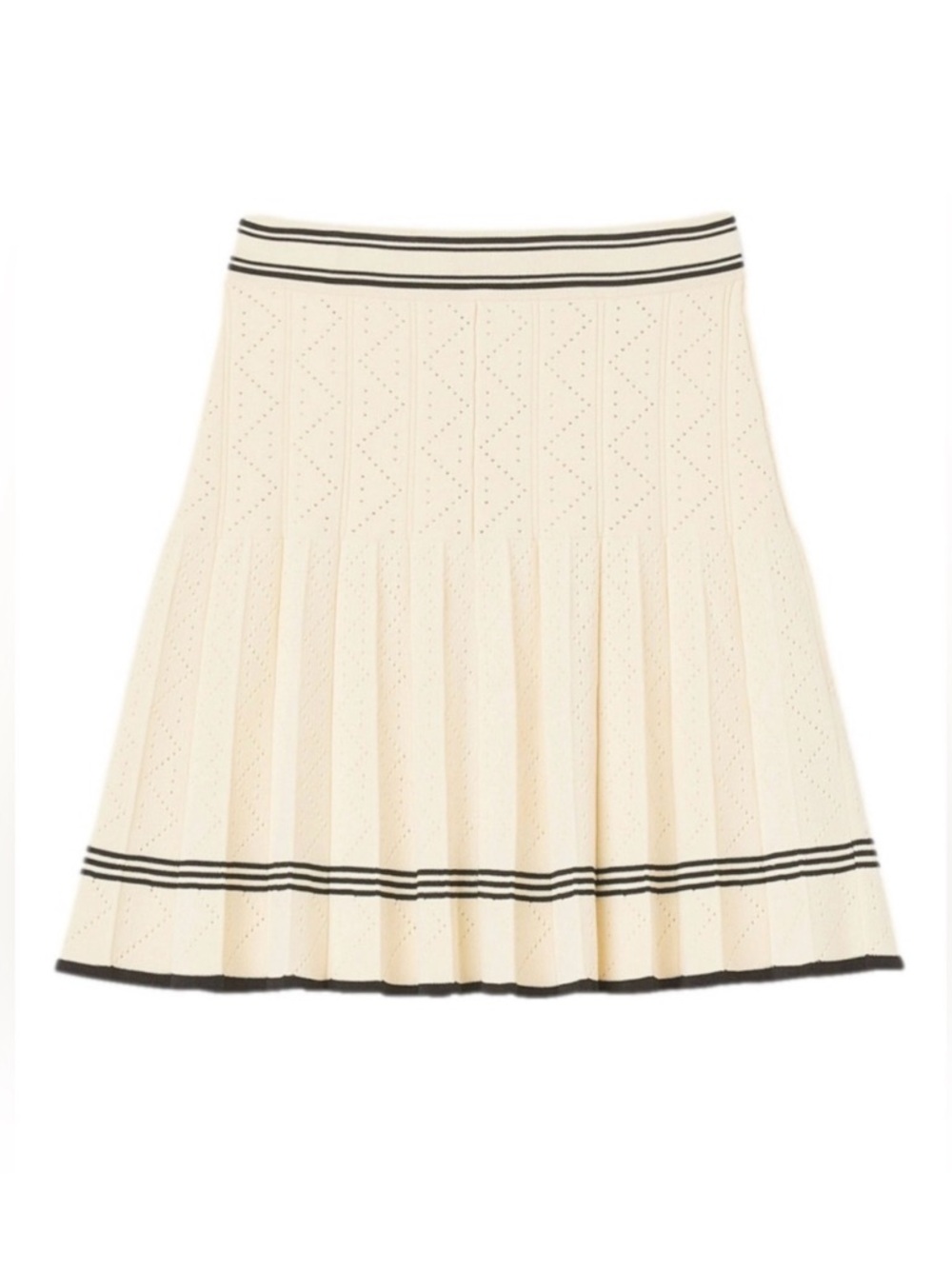 House of Harlow 1960 Cream Knit Pleated Tennis Skirt Size XS NWT